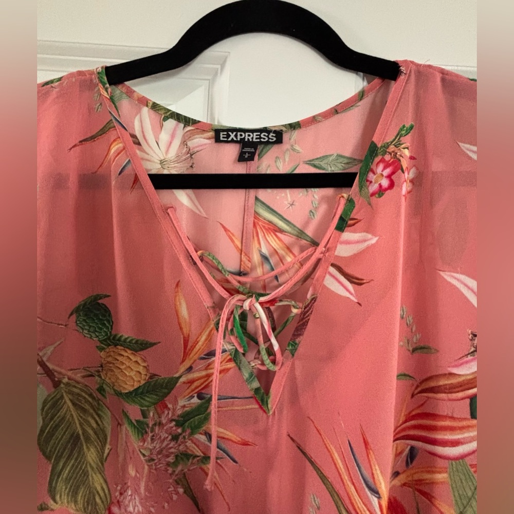 Express Tropical Mini Tunic Dress - Picture 4 of 15